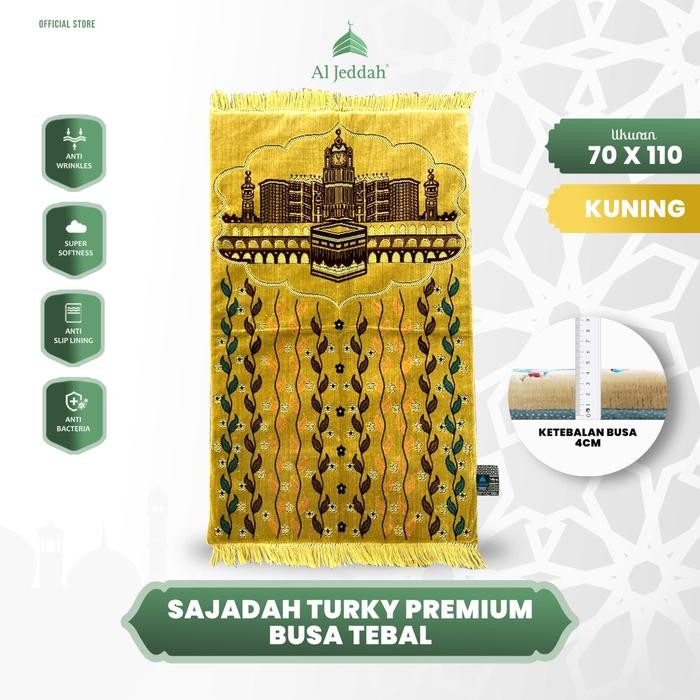 Sajadah Busa Tebal Turkey Premium Al Jeddah 70X110 Sajadah Turki Asli Sejadah Import Free Tas