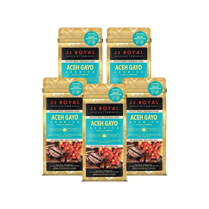 

Sahhara_Store1 Bundling 5 JJ Royal Coffee Aceh Gayo Arabica Bag 200gr