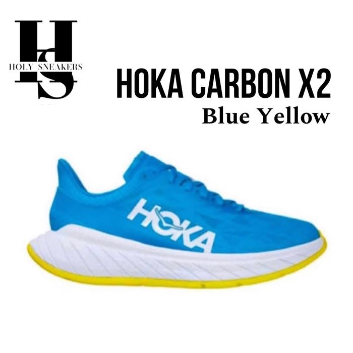 HOKA ONE ONE CARBON X2 BLUE YELLOW WHITE ORIGINAL 100%