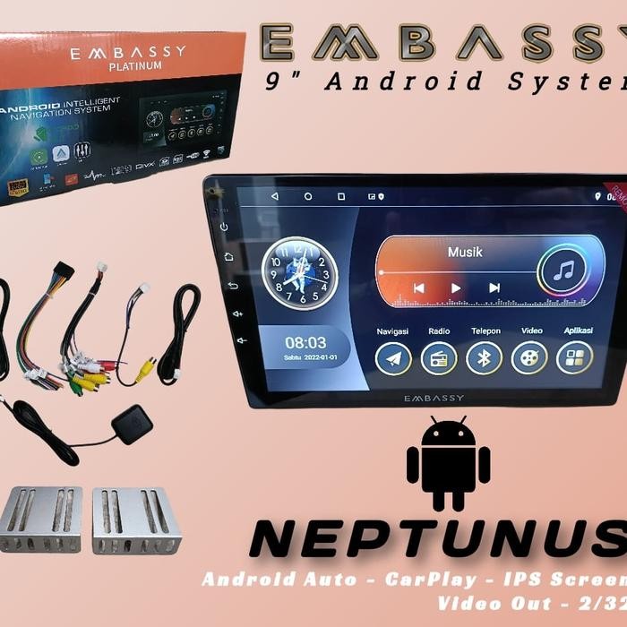 head unit android embassy 9 inch memory 2/32gb