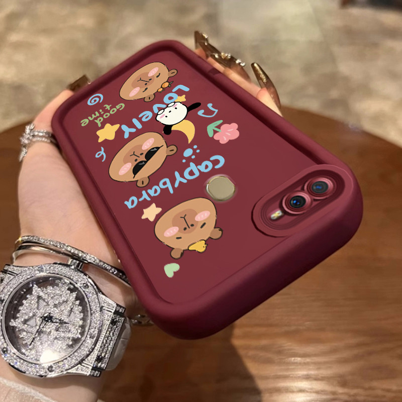 cuci gudang casing hp untuk oppo a7 a5s a12 a12s a11k case pola capybara lucu kartun kasing ponsel