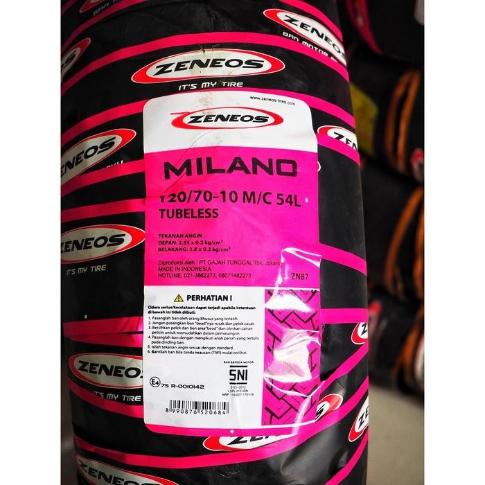 (Allthebest) Ban Motor Vespa LX 125 / Vespa S 125 ZENEOS MILANO 120/70 ring 10