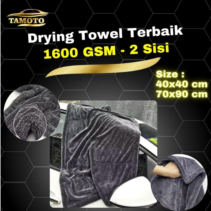 Lap Microfiber Jumbo 1600 GSM / Drying Towel Besar Kain Handuk Pengering Mobil dan Motor