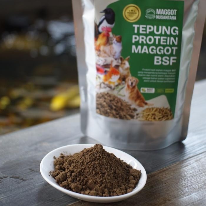 TEPUNG PROTEIN HEWAN MAGGOT BSF MAGGOT NUSANTARA 500GR - PRODUK PREMIUM UNTUK PAKAN BERPROTEIN