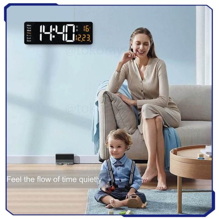 JAM DINDING DIGITAL MINIMALIS MULTIFUNGSI WITH REMOTE - 6629