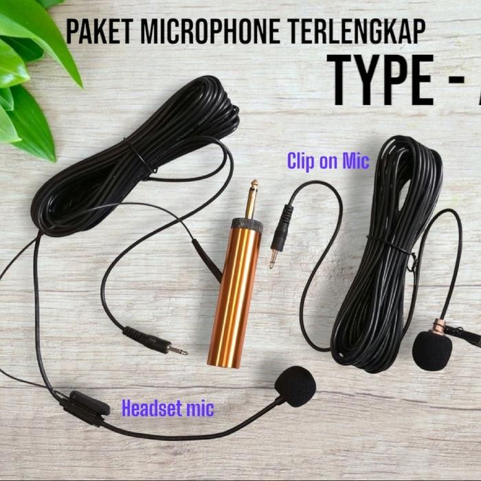 Mic jepit clip on mic kancing peka dan berkabel panjang cocok untuk mik imam warna hitam Mikrofon