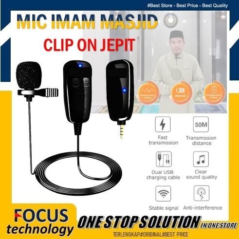 Microphone Mik Kancing Clip On Wireless 2.4G Imam Masjid Original Asli