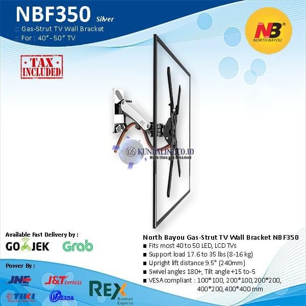 Populer Nb Nbf350 Gas-Spring Tv Wall Mount [Silver]