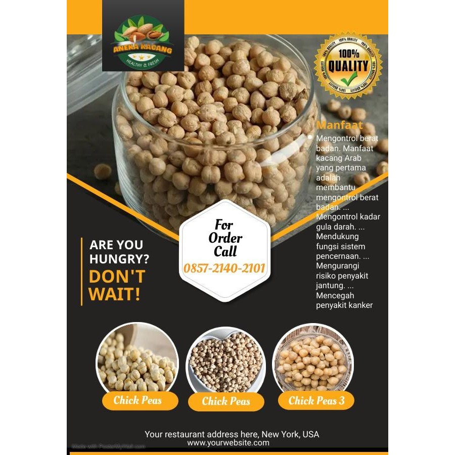 

500Gr Kacang Arab/ Garbanzo/ Chickpeas/ Chick Pea Mpasi - Mentah/ Raw