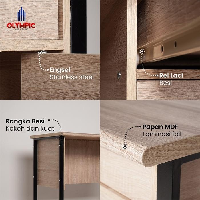 Olympic Meja kantor Biro kaki besi meja kerja office table