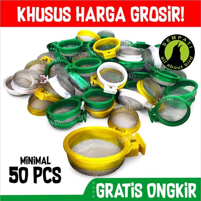 GROSIR Cepuk Kroto Wadah Pakan Ulat Voer Burung Stainles Ukuran Sedang