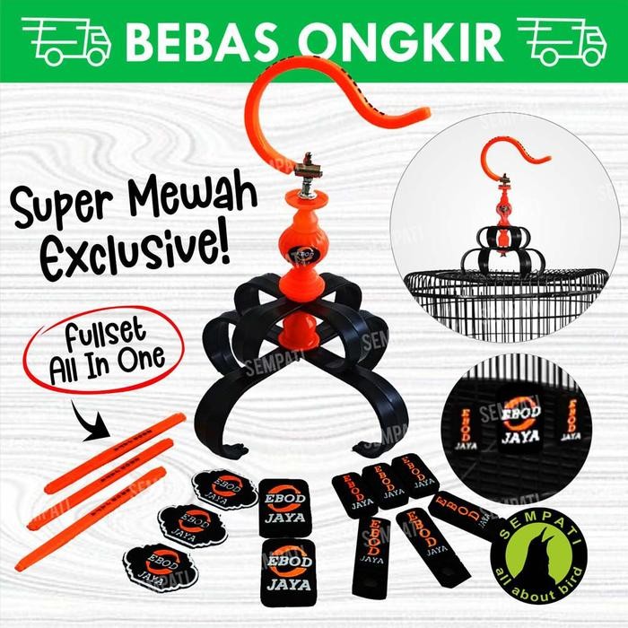 Mahkota sangkar murai ebod jaya fullset gantungan pion klem stoper