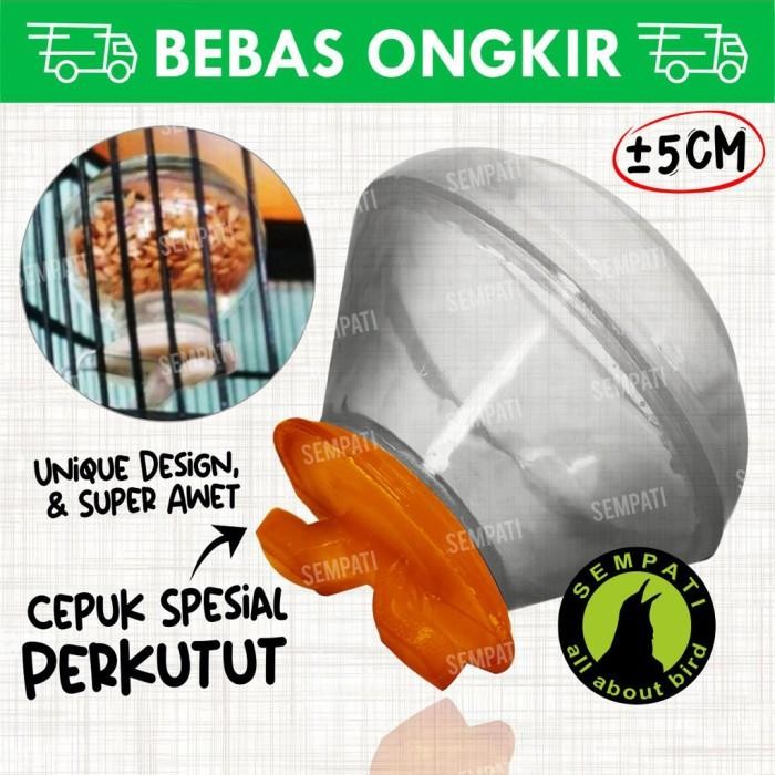 Cepuk cangkir akrilik wadah pakan minum burung perkutut puter derkuku