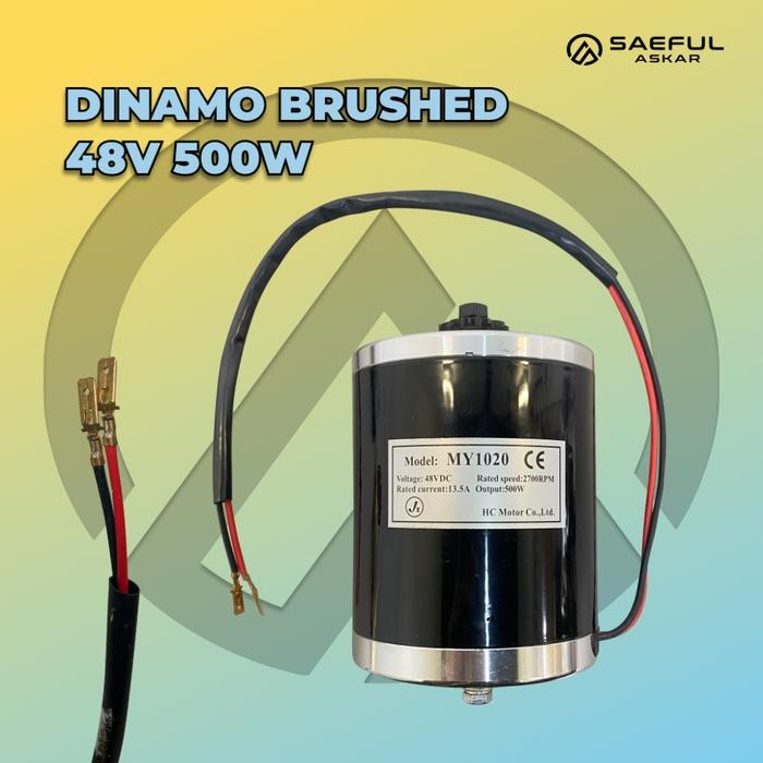 Dinamo Brushed 24V 36V 48V 500W Motor Scooter Electric Dinamo Skuter Listrik Robotik Mobil Mainan