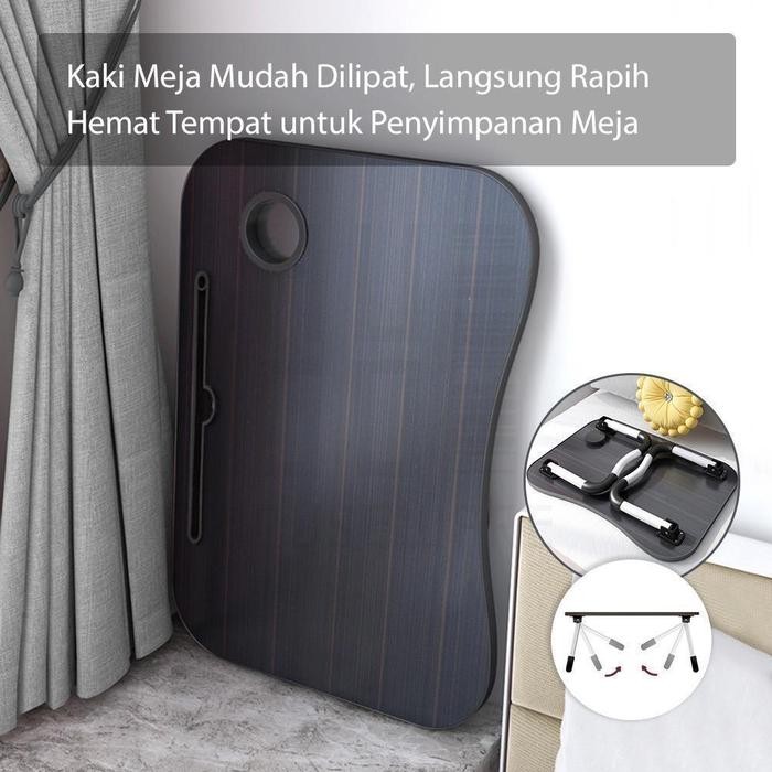 [Allthebest] Meja Lipat Meja Laptop Meja Belajar Portabel with Holder GSF 1087