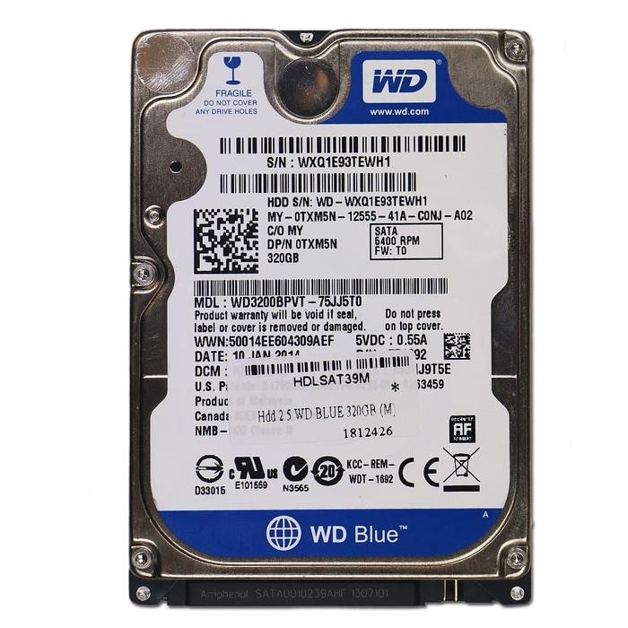Hardisk Hdd Laptop 2.5 WD BLUE 320GB hdlsat39