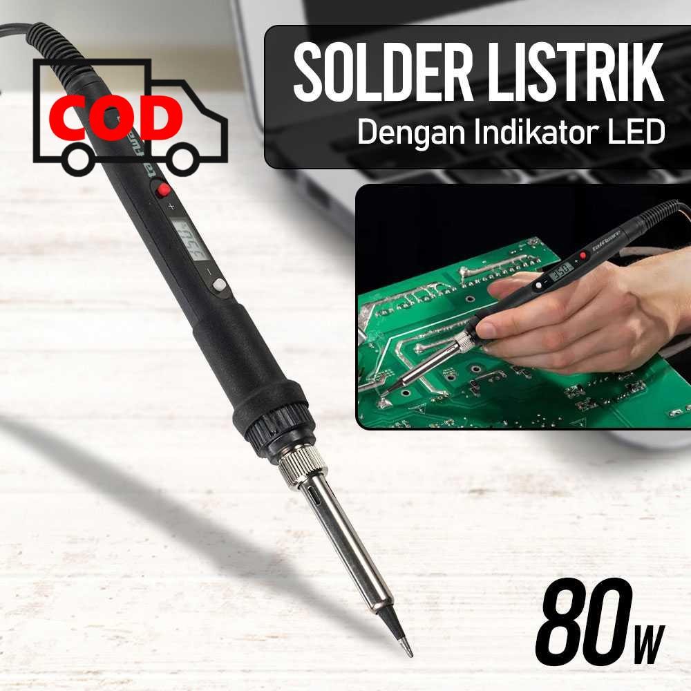 Solder Digital LCD 80W 220V Solder Listrik Suhu Bisa Diatur Indikator LED Reparasi Elektronik Servic