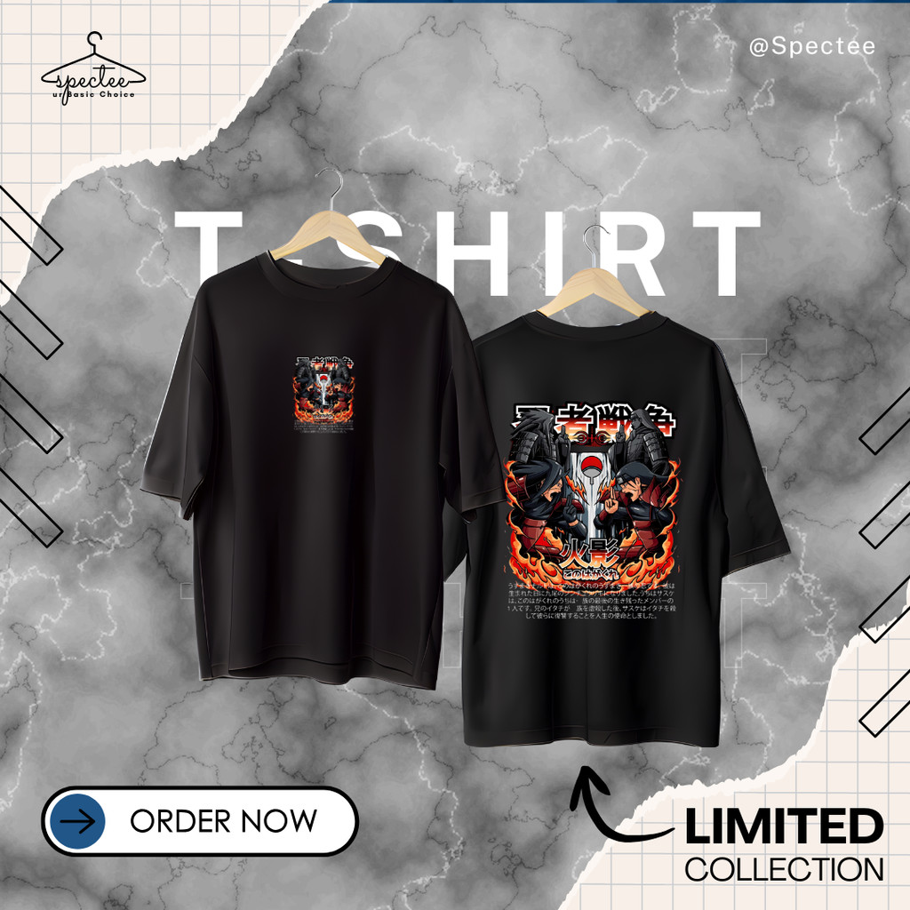 FIRE NARUTO - BAJU KAOS PREMIUM AESTHETIC UNISEX WANITA PRIA OVERSIZE 24S 100% COTTON