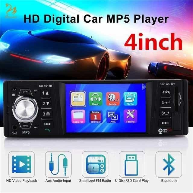 Tape mobil head unit single din MP5 layar 4 inch HD