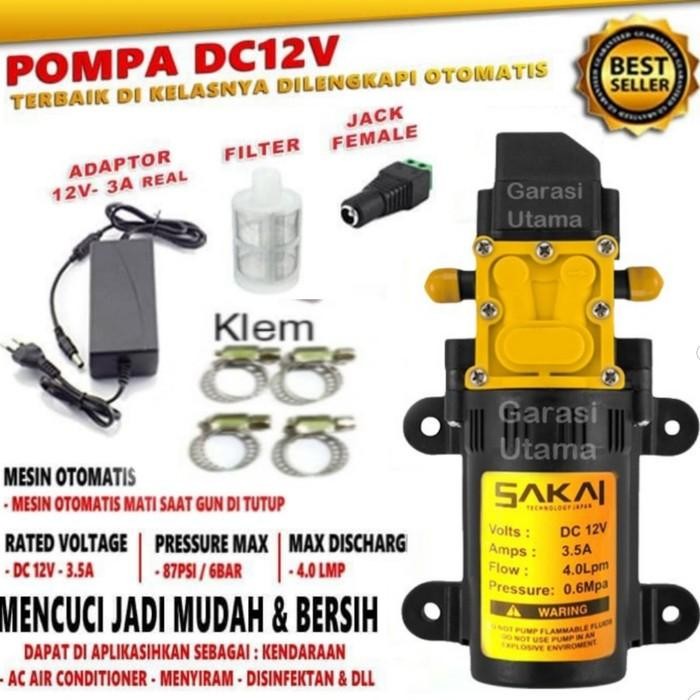 (Expert) SAKAI mesin pompa Dc 12 volt Pompa Air Alat cuci motor mobil