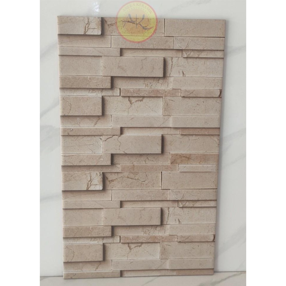 (Expert) Keramik Dinding Kasar Motif Batu Alam Timbul 25x40 Uno 25022
