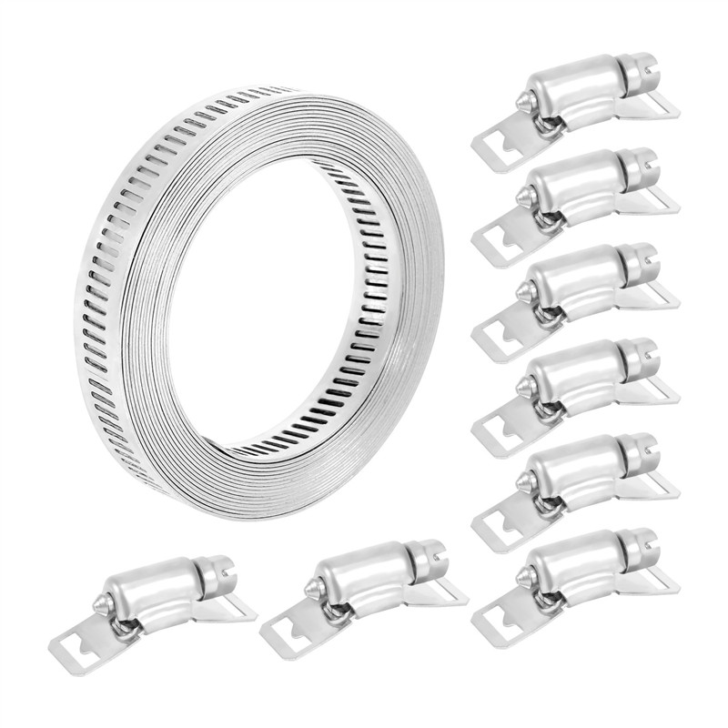 304 Stainless Steel Worm Clamp Hose Clamp Strap with Fasteners