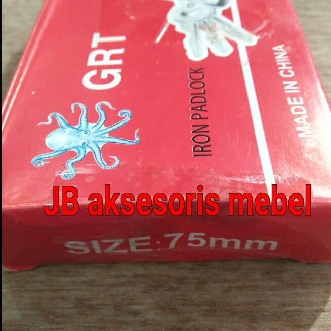 Expert GEMBOK HITAM BESAR 75 mm MERK GRT / GEMBOK PAGAR TOKO GUDANG