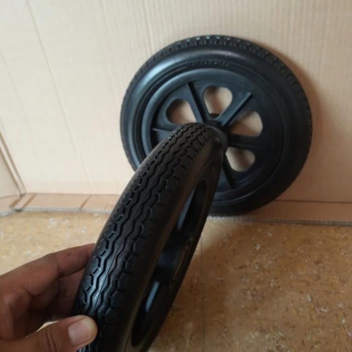 RODA UK 12 (30CM) BAN MATI BERIKUT VELG KURSI RODA TRAVEL GEA FS868L