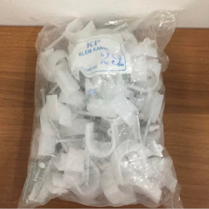 KLEM KABEL PVC NO 29 KLEM WAYAR ROUND CABLE CLIPS PAKU BETON 3/4 "