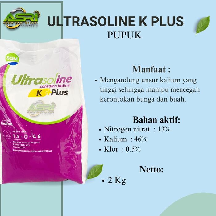 Pupuk Ultrasoline K Plus 2kg 13-0-46 Pupuk Kalium tinggi