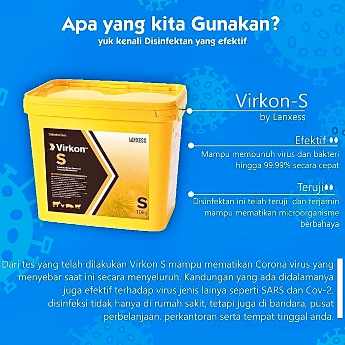 Disinfektan Virus Kandang, Corona Vircon S Repacking Isi 100 Gram