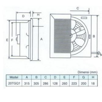 [Expert] CEILING EXHAUST FAN PLAFON KDK 20TGQ2/20TGQ1/ EXHAUST KDK 20TGQ 8"inch