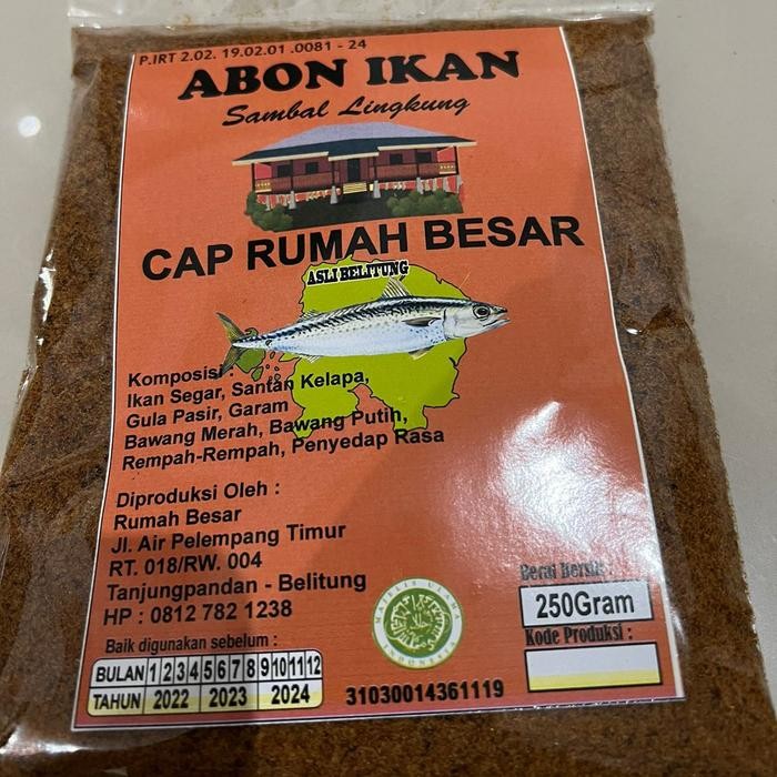

Abon Ikan, Sambal Lingkung Belitung ukuran 250 gram