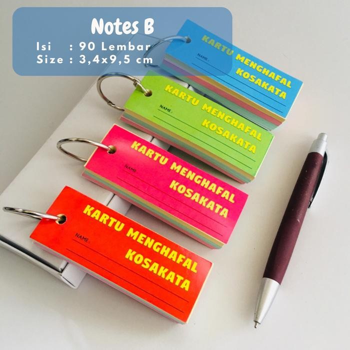 

Flashcard Notes Rainbow Kartu Notebook Buku Kertas Paper Stationery Kode 1197