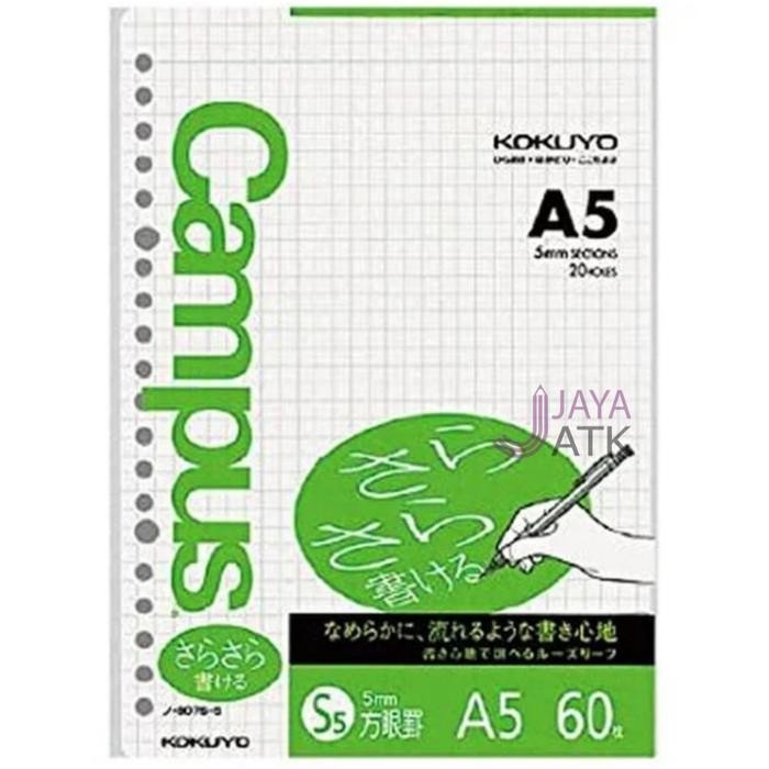 

Kokuyo Kertas Binder Loose Leaf A5 20 Ring Kotak Grid 60 Lbr 807S-5N Kode 1480