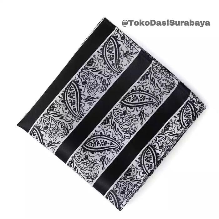Pocket square handkerchief motif sapu tangan jas black hitam motif