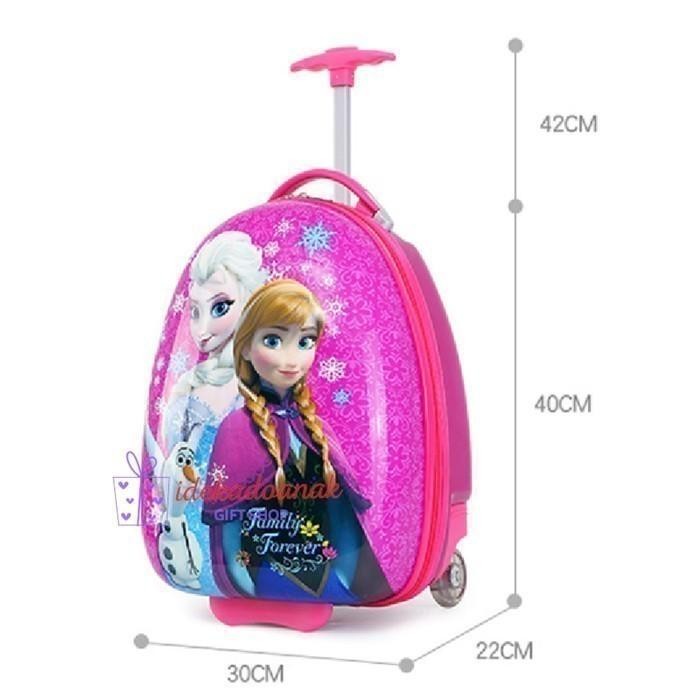 MURAH.. TAS TROLLEY KOPER TELUR 16 IN SEKOLAH ANAK CEWEK SD 2 RODA MOTIF SOFIA