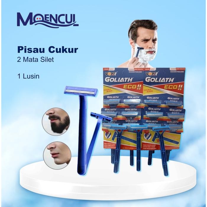 Alat Cukur 2 Mata Pembelian 12 Pcs & Kelipatannya Pisau Cukur Kumis & Jenggot Pria