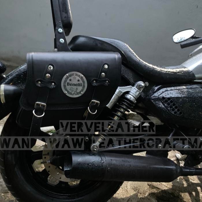 Terlaris Sidebag Benelli Evo 200 , Tas Samping , Tas Kulit , Benelli, Motobi