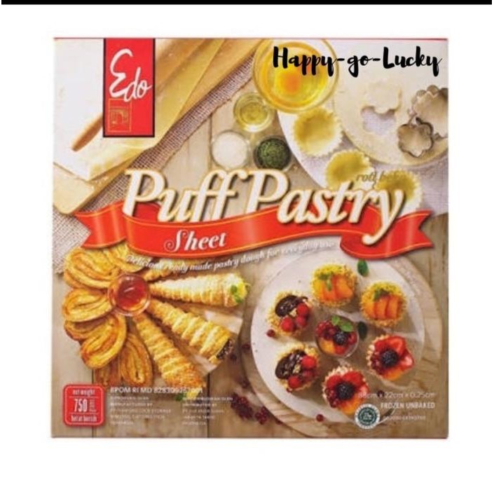

FREShBgt- Edo Frozen Puff / Danish Pastry Sheet 750gr for Baking isi 1 lbr