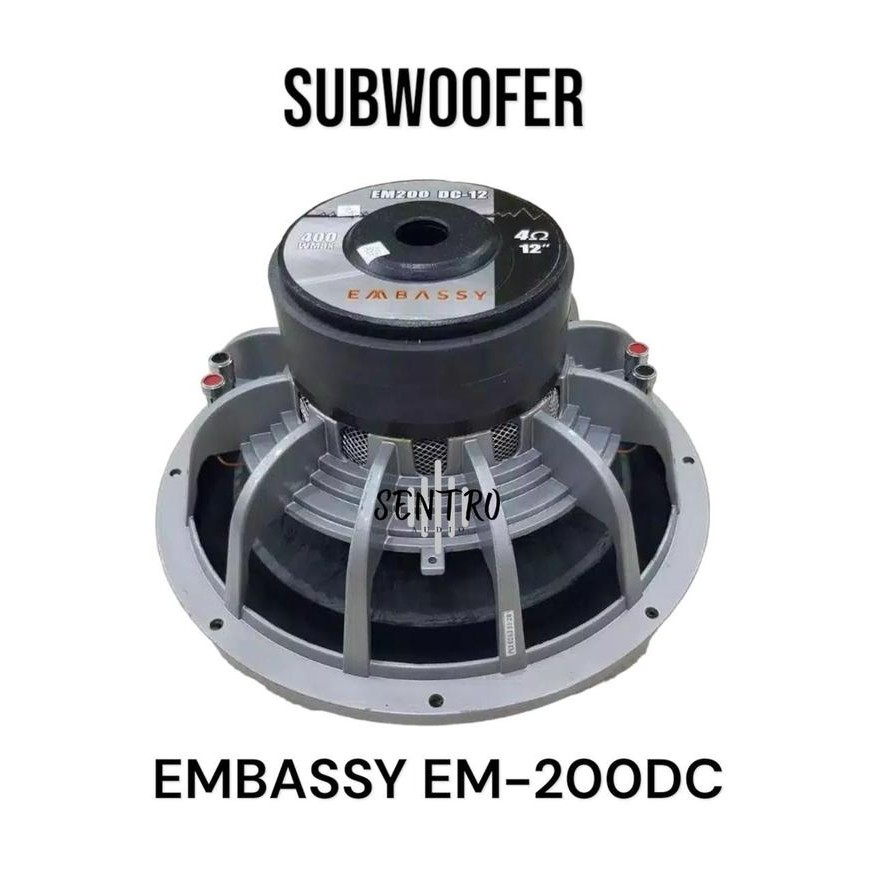 Subwoofer Embassy Em 200 Dc-12 - Subwoofer Double Magnet Embassy Speaker