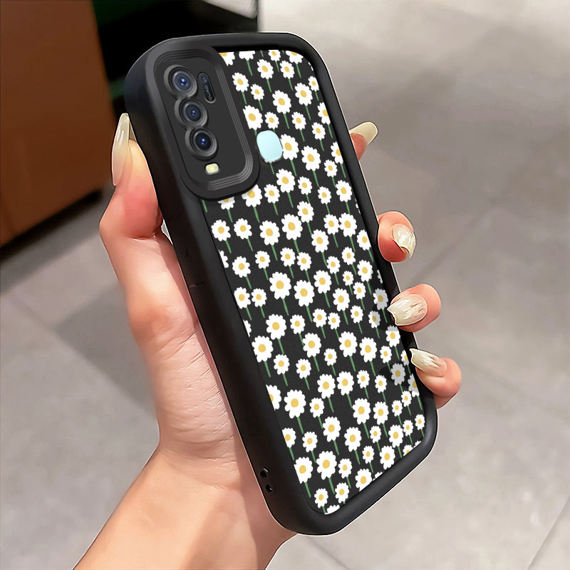 Casing Hp VIVO Y50 VIVO Y30 VIVO Y30i Case Casing Softcas HP bunga aster Kesing lunak pelindung sili