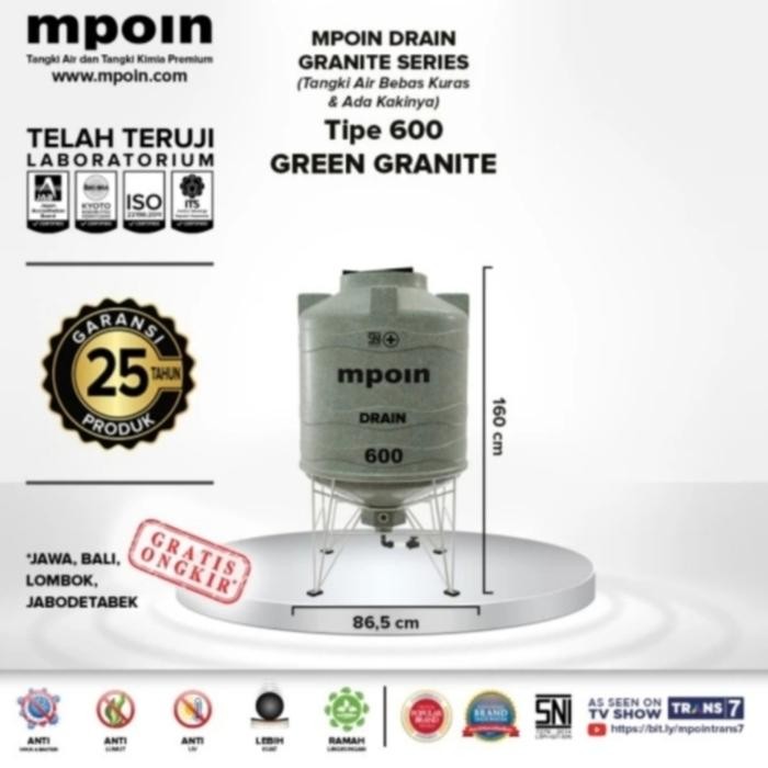 Terlaris Toren Air Mpoin 600 Drain Green Granite
