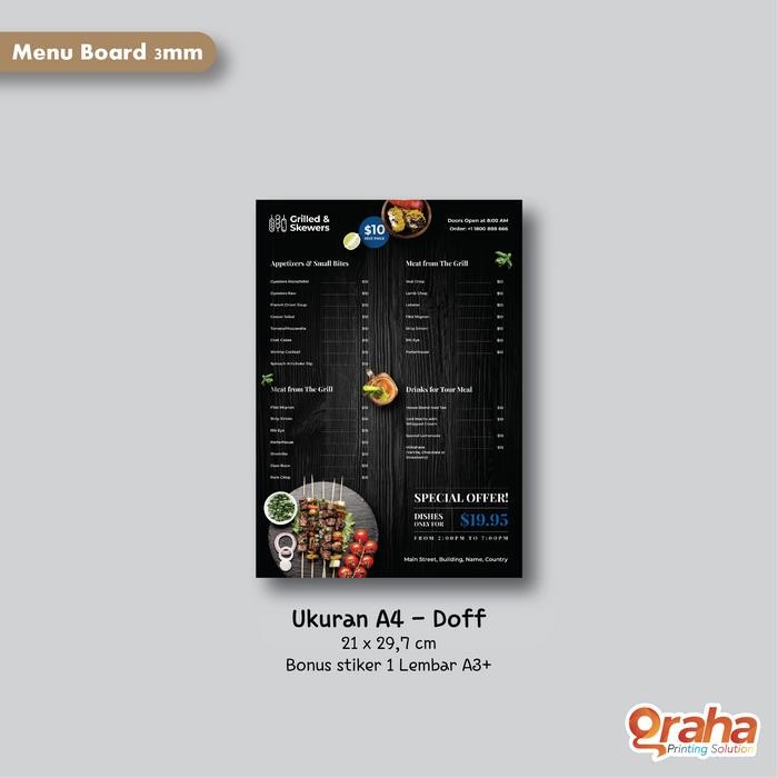

Cetak Daftar Menu Board / Papan Menu / Menu Resto