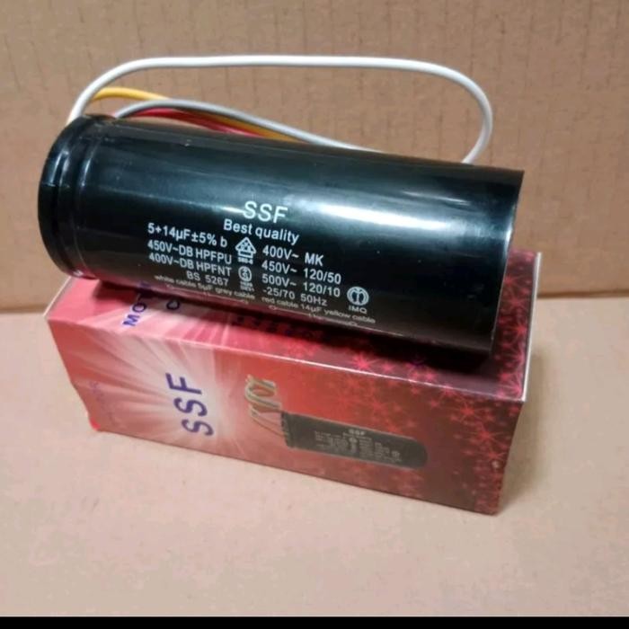 Elektrik Kapasitor Mesin Cuci 2 Tabung Sharp 14+5Uf