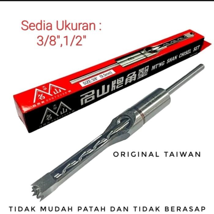 Mata Bor Bobok Kayu 3/8" Mt'Ngshan Chisel Set Ori Taiwan