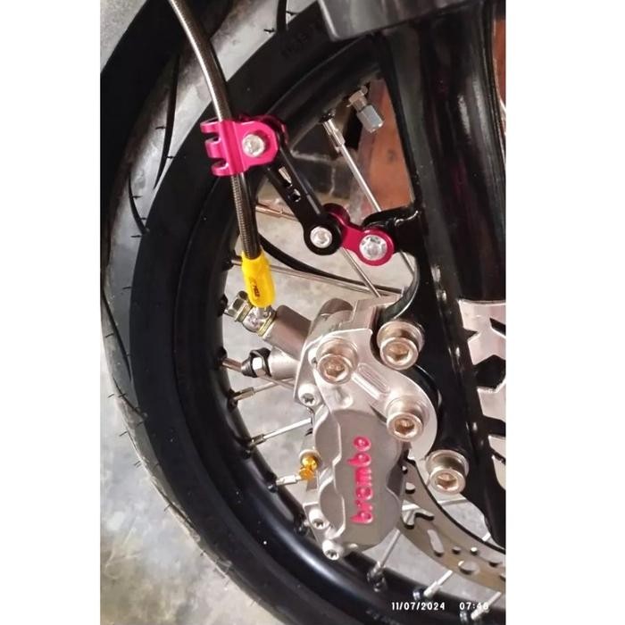 BRACKET KLEM CNC SELANG REM CAKRAM DEPAN FLEXIBLE IMPORT DAY UNIVERSAL BRAKET KABEL SPIDOMETER MOTOR