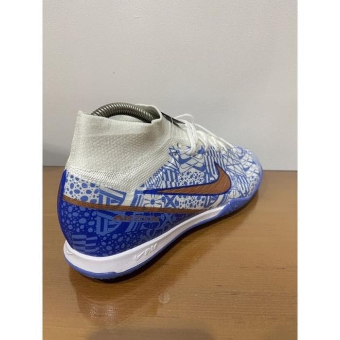 Sepatu Futsal Nike Zoom Mercurial Superfly 9 Elite CR7 White Blue IC