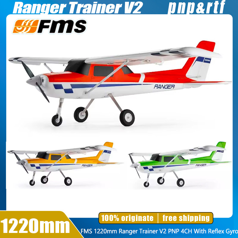 Fms Rc Airplane Fms 1220Mm Ranger Trainer V2 Pnp Rc Plane With Reflex Gyro Auto-Balance Plane Model