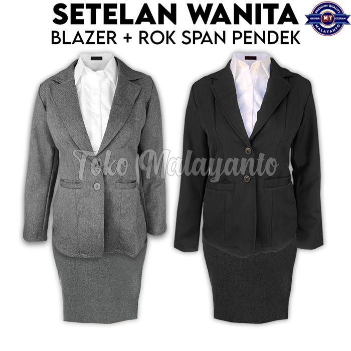 SETELAN JAS Wanita, BLAZER & ROK SPAN PENDEK / ROK MINI / ROK KERJA